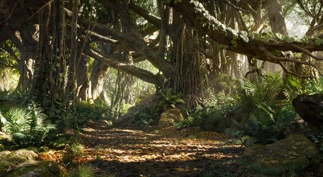 ArtStation - MPC - Jungle Book, Jonas De Ro Bear Character Design, Jungle Images, Jungle Photography, Jungle Illustration, Aquarium Landscape, Book Background, Landscape Concept, New Fantasy, Fantasy Setting