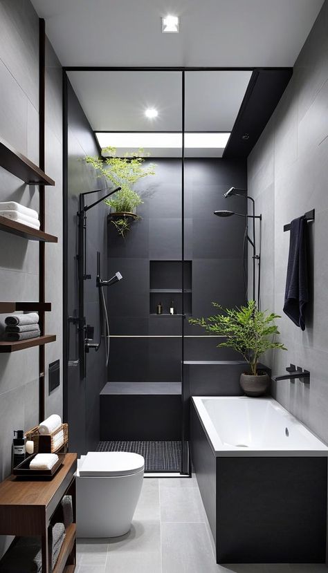 33 Serene Japanese Style Bathroom Inspirations - Interiorshape | Best Interior Design Ideas At your hands Japanese Inspired Bathroom, Japanese Bathrooms, Japanese Bathroom Design, Japanese Style Bathroom, Minimalist Homes, Japanese Bathroom, Japan Interior, Loft Bathroom, Washroom Design