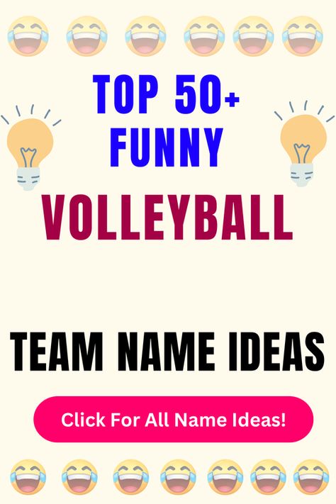 Check Out The Top 50+ Funny Volleyball Team Name Ideas. Click For All 200+ Volleyball Team Name Ideas! Funny Volleyball Team Names, Volleyball Team Names Ideas, Team Names Ideas, Volleyball Team Names, Derby Names, Kids Volleyball, Funny Volleyball, Indoor Volleyball, Volleyball Tournaments