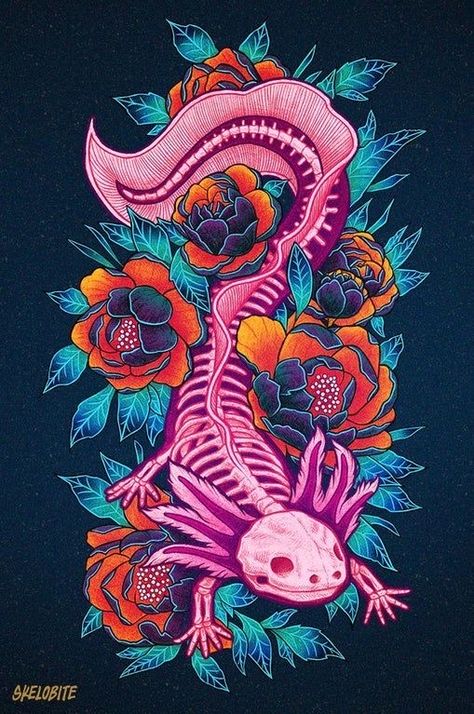 Axolotl Art, Mexican Culture Art, Artist Tattoo, Aztec Art, Arte Inspo, Tattoo Design Drawings, Mexican Art, The Flowers, Drawing Inspiration