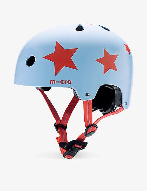 Micro Scooter | Selfridges Micro Scooter, Scooter Helmet, Safety Lights, Star Blue, Bike Helmet, Outdoor Toys, Blue Star, Star Print, Skating