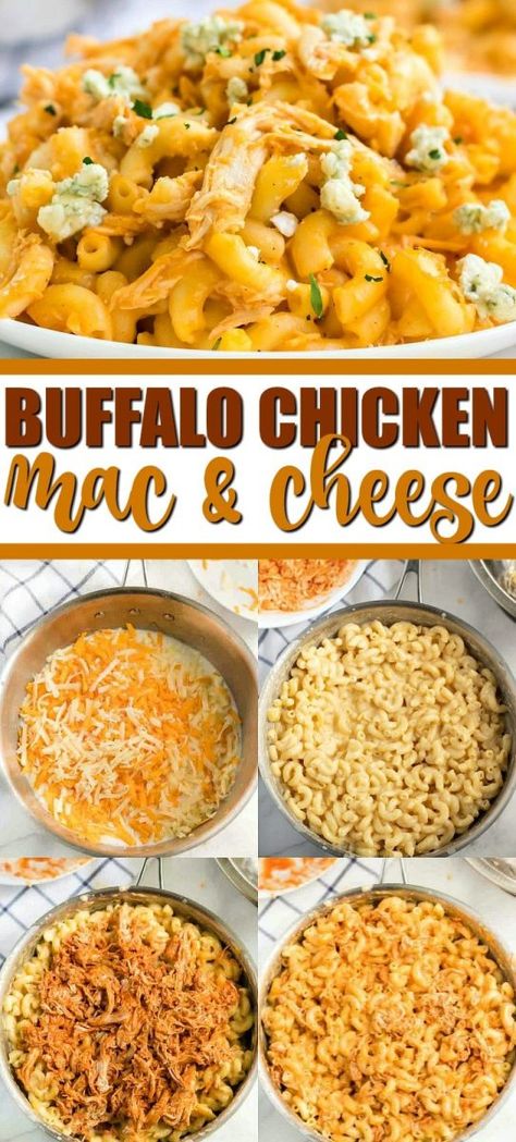 Buffalo Mac N Cheese Recipe, Chicken Mac And Cheese Recipe, Buffalo Chicken Mac And Cheese, Buffalo Mac And Cheese, Chicken Mac And Cheese, Best Mac N Cheese Recipe, Macaroni Cheese Recipes, Macaroni Recipes, Sauce Chicken