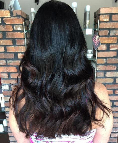 Black Hair With Chocolate Brown Balayage Subtle Hair Highlights, Hairstyling Tips, Partial Balayage, Balayage Hairstyles, Best Hair Color, Blonde Balayage Highlights, Black Hair Balayage, Black Ponytail Hairstyles, Black Hair With Highlights