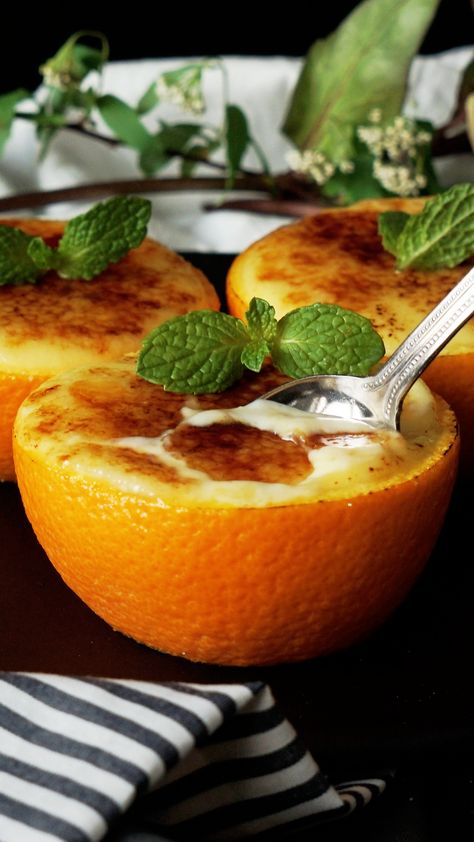 Orange Creme Brûlée Cups كريم بروليه, Resipi Kek, Creme Brûlée, Food Cakes, Creative Food, Healthy Dinner Recipes, Pasta Recipes, Cooking Tips, Cooking And Baking