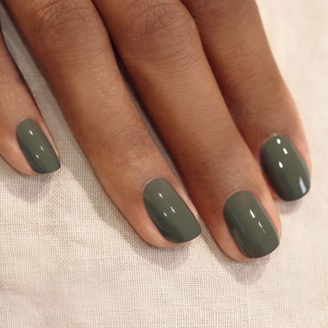 Green Nail, Khaki Nails, Green Nail Polish, Casual Nails, Nagel Inspo, Manicure Y Pedicure, Cat Kuku, Neutral Nails, Classy Nails