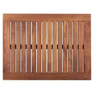 Nordic Style Teak Wood Oiled Framed Shower and Bath Mat 23.6" x 17.7" - Bed Bath & Beyond - 14819869 Wood Shower Mat, Shower And Bath, Linen Store, Wood Oil, Shower Mat, Bath Linens, Wood Slats, Outdoor Shower, Nordic Style