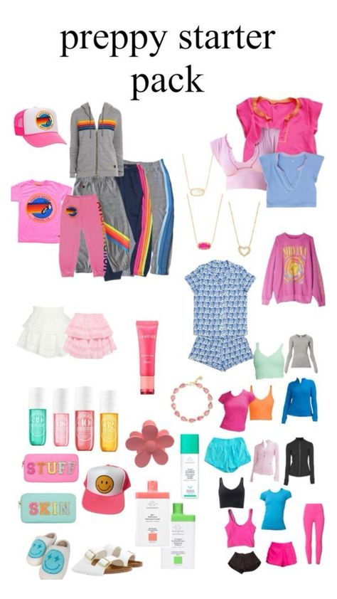 preppy stater paaaaack!! Preppy Shuffles Outfits, Preppy Brands List Of, Preppy Checklist, Preppy Starter Pack, Preppy Sleepover, Preppy 101, Preppy Must Haves, A Week Of Outfits, Preppy Birthday Gifts