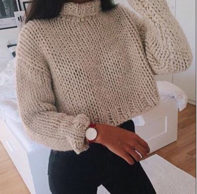 Crop Top Sweater Outfit, High Waisted Black Jeans, Pullover Outfit, High Neck Sweater, Knit Turtleneck Sweater, Cute Crop Tops, Crop Top Sweater, Fall Winter Style, Outfit Goals