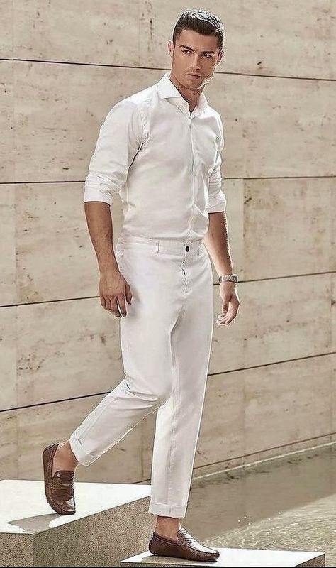 White Theme Party Outfit, Mens Fashion 2023, Mens Fashion 2022, All White Mens Outfit, 2023 Mens Fashion, Outfits For Men Casual, White Party Attire, Outfit Ideas Casual Summer, White Christmas Outfit