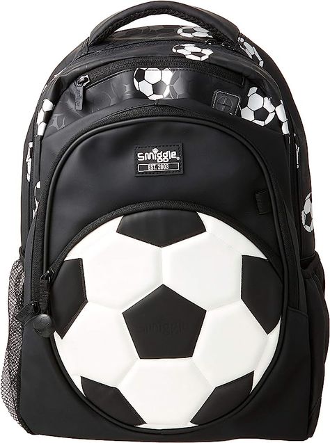 6th Grade Backpacks, Football Backpack, Soccer Backpack, Black And White Football, Soccer Gear, Bottle Sleeves, Trolley Bags, School Tops, Lightweight Backpack