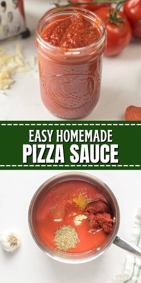 Make the best homemade pizza sauce in just minutes using only a handful of pantry ingredients. It's thick, flavorful, and super easy to make! Easy Pizza Sauce, Resep Pizza, Healthy Kid Friendly Meals, Sauce Tartare, Pizza Games, Best Homemade Pizza, Pizza Sauce Recipe, Easy Homemade Pizza, Sourdough Pizza