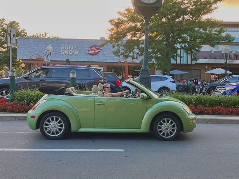 Green Convertible Beetle, Green Beetle Car Aesthetic, Green Volkswagen Beetle Aesthetic, Green Vw Beetle Aesthetic, Volkswagen Convertible Beetles, Green Volts Wagon Beetle, Voltzwagon Bug Aesthetic, Pastel Beetle Car, Volkswagen Bug Convertible