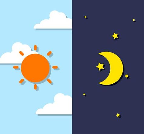 Night Sky Drawing, Sky Drawing, Adjective Words, Day Sky, Cartoon Sun, Night Pictures, Night And Day, Cartoon Gifs, Drawing Images