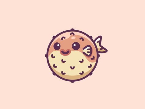 Puffer Fish Cartoon, Puffer Fish Drawing, Puffer Fish Art, Kawaii Fish, Fish Drawing, Cartoon Fish, Puffer Fish, Fish Illustration, Cute Fish