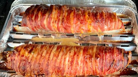 Bacon Wrapped Venison Tenderloin, Bacon Wrapped Venison, Venison Tenderloin Recipes, Bacon Wrapped Pork Loin, How To Cook Venison, Venison Tenderloin, Grilled Pork Loin, Venison Backstrap, Smoked Pork Loin