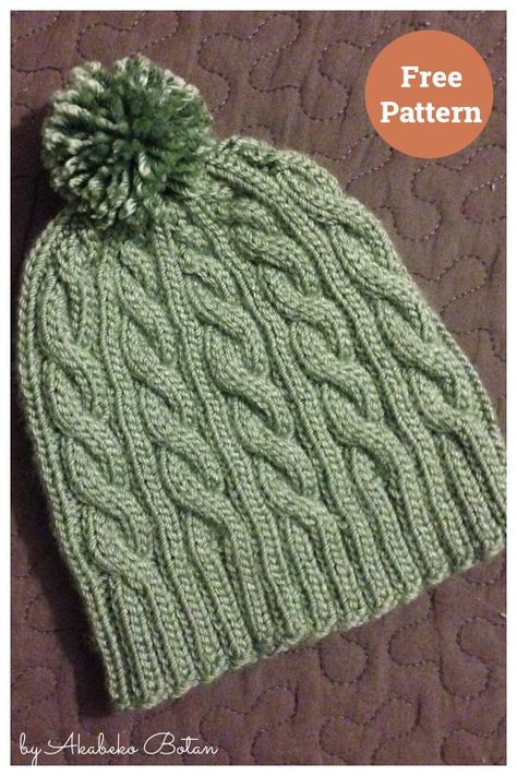 Staggered Cable Rib Beanie Free Knitting Pattern Knitted Mens Hats Free Pattern, Aran Beanie Free Pattern, Men’s Knitted Hats Free Pattern, Cable Knit Hat Patterns, Free Toque Knitting Pattern, Cable Beanie Knitting Pattern, Knit Hat Pattern Free Circular Needles, Knitted Hats Free Patterns, Free Hat Knitting Patterns For Women