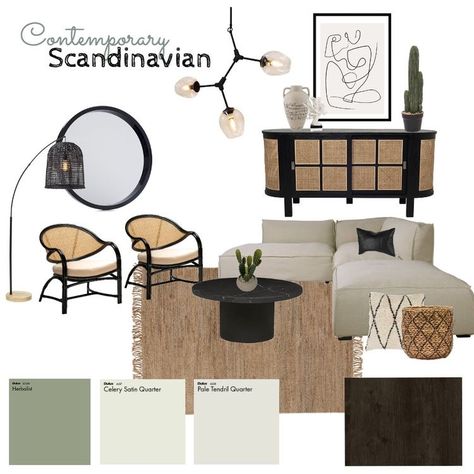 Contemporary Scandinavian Interior, Scandinavian Home Interiors, Board Interior Design, Art Deco Interior Design, Contemporary Scandinavian, New Interior Design, Design Mood Board, Living Room Scandinavian, Design Boards