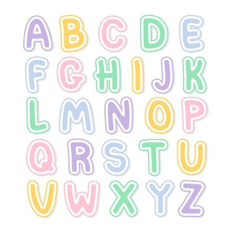 Cute Alphabet Letters, Bubble Letter Fonts, Create Quotes, Cute Alphabet, Hand Lettering Fonts, Lettering Alphabet Fonts, Graphic Design Fonts, Bubble Letters, Cute Fonts