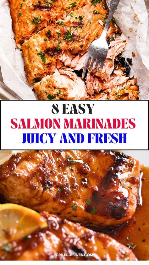 Looking to elevate your grilled salmon game? These are the 8 best salmon marinade recipes for the grill you need to try. From tangy citrus blends to savory herb mixes, these salmon marinades are perfect fro grilled, baked, or air fryer.. grilled salmon marinade easy, grilled salmon marinade brown sugar, salmon marinade recipes grilled lemon Sweet Salmon Marinade, Marinate For Salmon Easy Recipes, Best Salmon Marinade Grilled, Simple Salmon Marinade, How To Marinate Salmon, Salmon Recipes On Grill, Keto Salmon Marinade, Marinade For Salmon Easy, Smoked Salmon Marinade