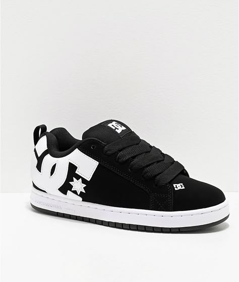 DC Court Graffik Black & White Skate Shoes | Zumiez Dc Court Graffik, Dc Pure, Black Skate Shoes, Platform Dr Martens, Dc Skate Shoes, Black Pirate, New Rock Boots, Shoe Wishlist, Funky Shoes