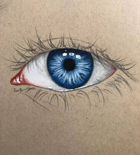 Eyes Drawing Color, Eye Drawing Colored, Blue Iris Eye, Blue Eye Drawing, Blue Eyes Drawing, Blue Eyes Art, Iris Drawing, Painting Eyes, Iris Eye