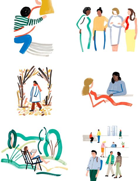 Illustrated People, One Medical, Media Illustration, Simple Character, Illustration Styles, Logo And Identity, Visual Journal, Minimal Web Design, Medical Illustration