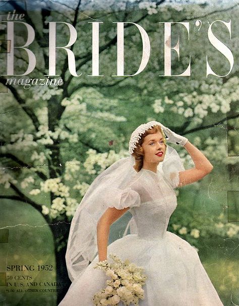 vintage magazine cover - wish I could look through this magazine! Brides Magazine Cover, 1950s Wedding, Vintage Wedding Photos, Bridal Magazine, Wedding Gowns Vintage, Brides Magazine, A Wedding Dress, Vintage Bride, Vintage Magazines