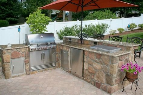 Outdoor Barbeque Area, Grill Outdoor, Outdoor Bbq Grill, Outdoor Kitchen Countertops, Grill Island, Outdoor Barbeque, Outdoor Kitchen Decor, Outdoor Kitchen Bars, Outdoor Kitchen Island