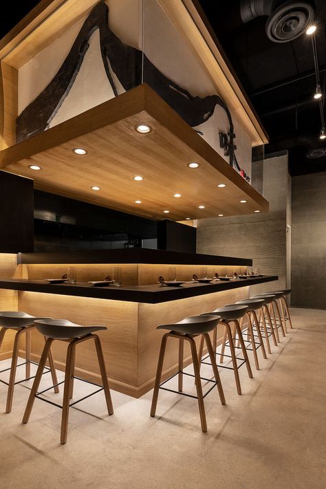 Ichimi - Miami | YNL Architects, Inc. | Media - Photos and Videos - 4 | Archello Modern Asian Restaurant Design, Sushi Bar Design Ideas, Asian Restaurant Design, Sushi Bar Design, Japanese Restaurant Interior, Japanese Restaurant Design, Japanese Bar, Ramen Bar, Modern Asian