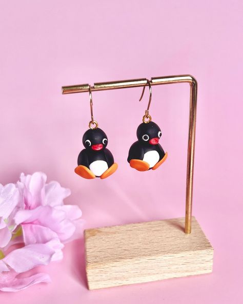 noot noot! 🐧 these little pingu earrings will be coming with me next weekend to tauranga armageddon! very limited stock 😏 #polymerclay #polymerclayearrings #earrings #handmade #nzsmallbusiness #nzmade #armageddonexpo #pingu Modeling Clay Earrings, Penguin Earrings, Noot Noot, Bday Gifts, Modeling Clay, Limited Stock, Clay Art, Polymer Clay Earrings, 3d Printer