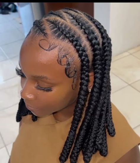 Braid To Scalp Hairstyles, Pretty Hair Styles Braids, Short Stitch Braids, Easy Hair Styles Braids, Braids With Knots, Short Braids Ideas, Short Braided Hairstyles For Black Women, Box Hairstyles, Short Braids Hairstyles