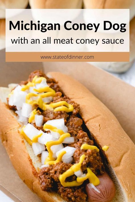 Detroit Style Coney Dogs, Greek Chili Dog Sauce, Michigan Coney Dog Sauce, Detroit Chili Sauce, Spicy Hot Dog Sauce, Coney Dog Chili Recipe, Best Coney Dog Sauce, Coney Chili Recipe, Coney Dogs Recipe