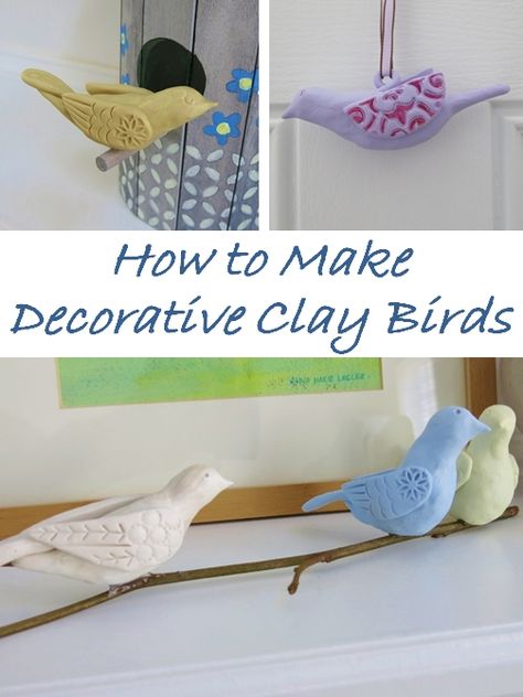 DIY Craft Tutorial:  How to Make Decorative Clay Birds Clay Bird, Clay Birds, Garden Door, Air Dry Clay Projects, Clay Crafts Air Dry, Diy Craft Tutorials, Bird Crafts, Clay Stuff, Household Tools