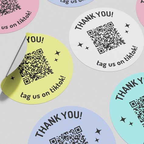 QR Thank You Cards - 60mm, 24pcs, Gloss Paper. Customizable QR code with your message. Perfect for thank you notes, gift cards, or any other occasion. #thankyoucards #qrcode . #Qrcode_Design_Ideas #Qr_Code_Sticker_Design #Qr_Sticker #Qr_Code_Sticker Qr Code Ideas Creative, Qr Sticker, Qr Code Sticker, Custom Hard Hats, Custom Car Stickers, Custom Wall Stickers, Hard Hat Stickers, Logo Design Diy, Custom Vinyl Stickers