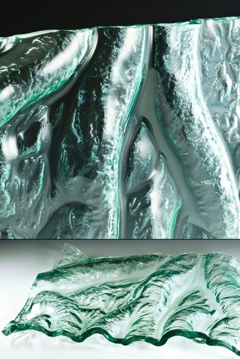 ▫️Flow Kiln-Formed Glass Molds▫️  Our exceptional molds create mountainous peaks and deep rivulets, forming stunning surface textures in decorative glass. The result is a beautifully textured glass with flowing streams, aptly named “Flow.”  #glass #kilnformedglass #glasswall #hoteldesign #interiordesign #interiordesigners #interiordesignideas #interiordesigns #interiordesignerslife #hospitalitydesign Kiln Formed Glass, Glass Molds, Decorative Glass, Hospitality Design, Hotel Design, Glass Texture, Surface Textures, Glass Decor, Glass Wall