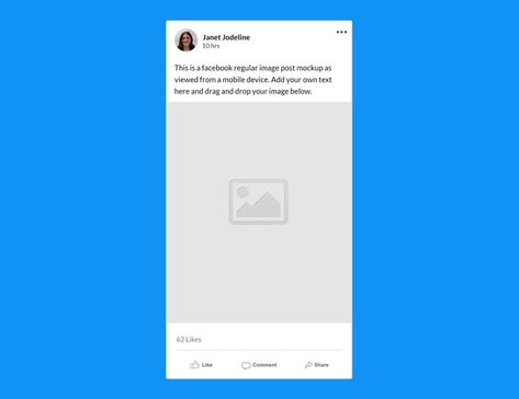 Use this mockup template for easily creating a realistic Facebook post as viewed from the mobile FB app. Use it to teach how to create engaging social media pos Facebook Post Mockup, Facebook Profile Template, Facebook Text, Cool Facebook Covers, Social Media Mockup, Book Cover Mockup, Facebook Post Template, Magazine Mockup, Free Facebook