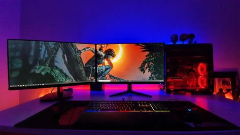 Adding a second screen to your PC setup can boosts your productivity. But not everybody has a lavish desk to adjust more than one monitors on the PC desk. Thus, we have compiled this step-by-step guide, in which, we have put together different methods for putting two monitors on a small desk. Read through the […] The post How to Put Two Monitors on a Small Desk [Step-by-Step] appeared first on Urban Splatter. Best Dual Monitor Setup, Computer Battlestations, Dual Screen Wallpaper, Monitor Setup, Dual Monitor Setup, Best Gaming Setup, Setup Gamer, Desk Setups, Pc Gaming Setup