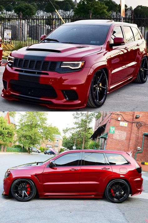 Custom Jeep Grand Cherokee Trackhawk lowered Srt Trackhawk, Jeep Grand Cherokee Trackhawk, Srt8 Jeep, Jeep Srt, Srt Jeep, Jeep Srt8, Jeep Grand Cherokee Srt, Badass Jeep, Dropped Trucks