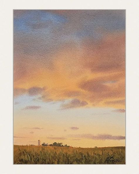 Andy Evansen (@andyevansen) • Instagram photos and videos Andy Evansen, Landscape Painting Watercolor, Watercolor Art Landscape, Watercolor Clouds, Watercolour Landscape, Watercolor Sky, Watercolor Landscapes, Watercolor Sunset, Sky Painting