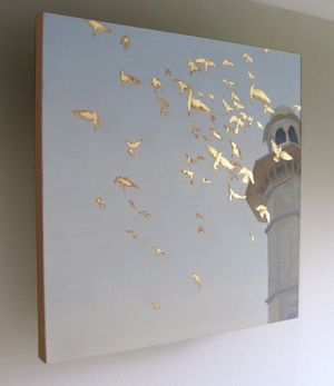 Fine Art gold leaf painting — James Mousley Wall Art Gold Leaf, Canvas Painting For Beginners, Gold Art Painting, Canvas For Beginners, Gold Leaf Art, Painting For Beginners, Easy Canvas Painting, Gold Leaf Painting, Amazing Art Painting