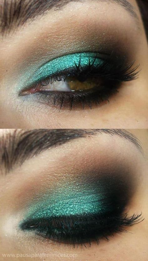 Go Green: Green Eyeshadow Looks Turquoise Eyeshadow, Make Up Foundation, Bad Makeup, Eye Makeup Pictures, Makeup Mistakes, Makijaż Smokey Eye, Mineral Powder, Makeup Pictures, Powder Makeup