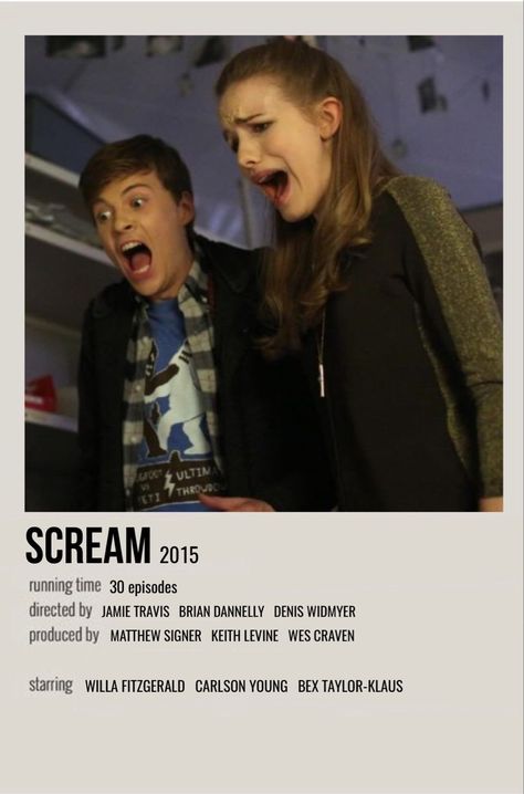 Scream Tv Show, Scream Show, Willa Fitzgerald, Scream Series, Scream Tv Series, Carlson Young, Mtv Scream, Series Posters, Movie Collage