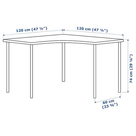 LINNMON / ADILS Corner table - white - IKEA Ikea Corner Desk, Linnmon Table Top, Ikea Linnmon, Table Ikea, Old Desks, Ikea Store, Corner Table, Computer Table, Craft Room Organization