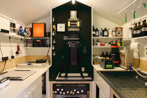 A Personal Darkroom Built Inside a New Backyard Shed - my new dream darkroom, don't really care if it's in a shed, I just love the layout. Photographer Room, Photography Studio Spaces, Dark Room Photography, Dave Miller, Backyard Sheds, Backyard Shed, Spare Room, Shed Plans, Dark Room