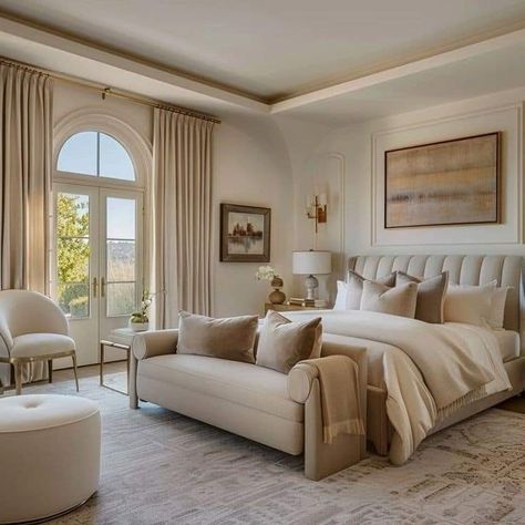 Subtle Aesthetic, Transitional Bedroom Design, Transitional Interior Design, Bedroom Seating Area, Classy Bedroom, Sleeping Room, House Bedrooms, Dream House Rooms, Stylish Bedroom