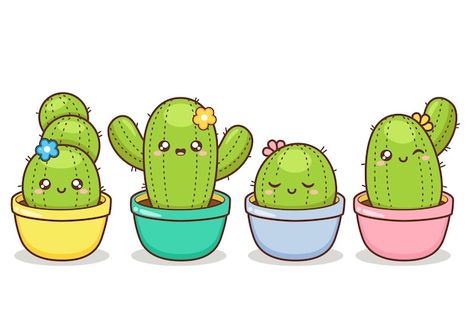 Cute different expression cactus in colo... | Premium Vector #Freepik #vector #funny-cartoon #funny-character #cartoon-mascot #mascot-character Cute Cactus Drawing Kawaii, Cactus Cartoon Cute, Cactus Cartoon, Baby Cactus, Plant Cartoon, Cactus Clipart, Calendar Design Template, Cactus Drawing, Watercolor Succulents