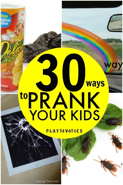 30 WAYS TO PRANK YOUR KIDS. Easy and fun ideas to prank kids! Perfectly fits for Aprils fool day! I promise, it will be really funny!  #PrankForKids #EasyPranksForkIds #IdeasForKids #FamilyActivities #FunFamilyActivities #CoolIdeasForKids #HilariousPranksForKids #AprilsFoolPranksForKids Easy Pranks For Kids, Birthday Pranks, Easy Pranks, Family Guy Quotes, Funny Weekend Quotes, Pranks For Kids, April Fools Pranks, April Fools Joke, Parents Quotes Funny