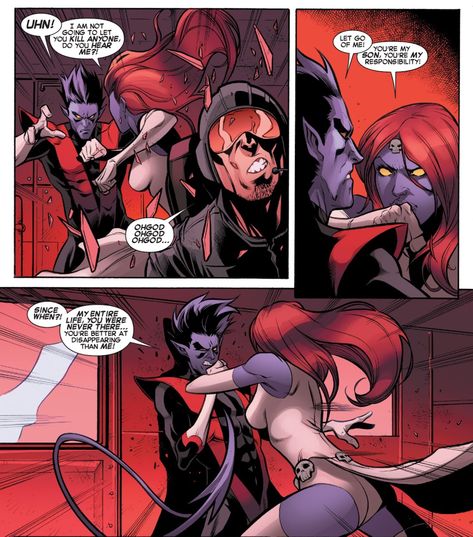 Mystique And Nightcrawler, Nightcrawler And Mystique, Nightcrawler And Rogue, Nightcrawler Mystique, Kurt Wagner Xmen 97, Mystique Fanart, Nightcrawler X Men, X Men Nightcrawler, 90s Xmen