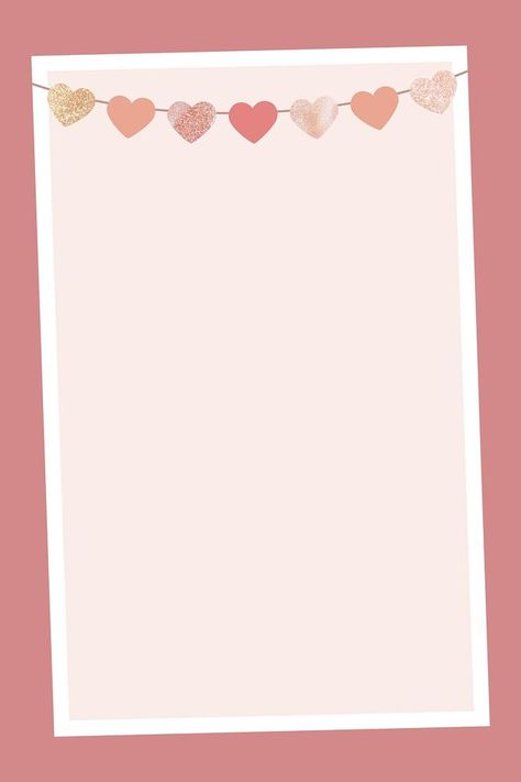 Pink Heart Frame, Frame Love, Valentines Frames, Celebration Design, Background Frame, Free Illustration Images, Day Background, Cute Frames, Instagram Frame Template