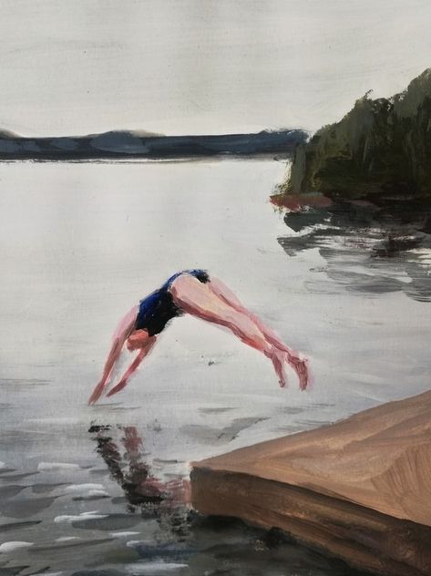 diving woman into the lake Jumping Into Lake, Jumping Into Water, Word Inspiration, Women's Diving, Water Poster, Artfully Walls, Water Drawing, Water Art, Drawing Projects